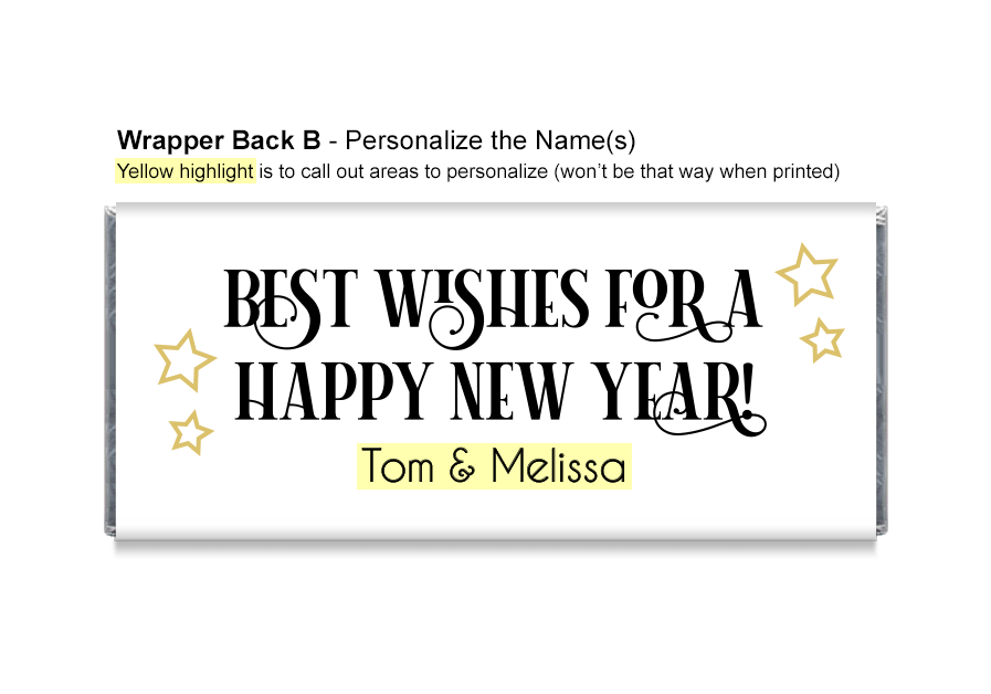 Happy New Year 2026 Candy Bar Wrappers