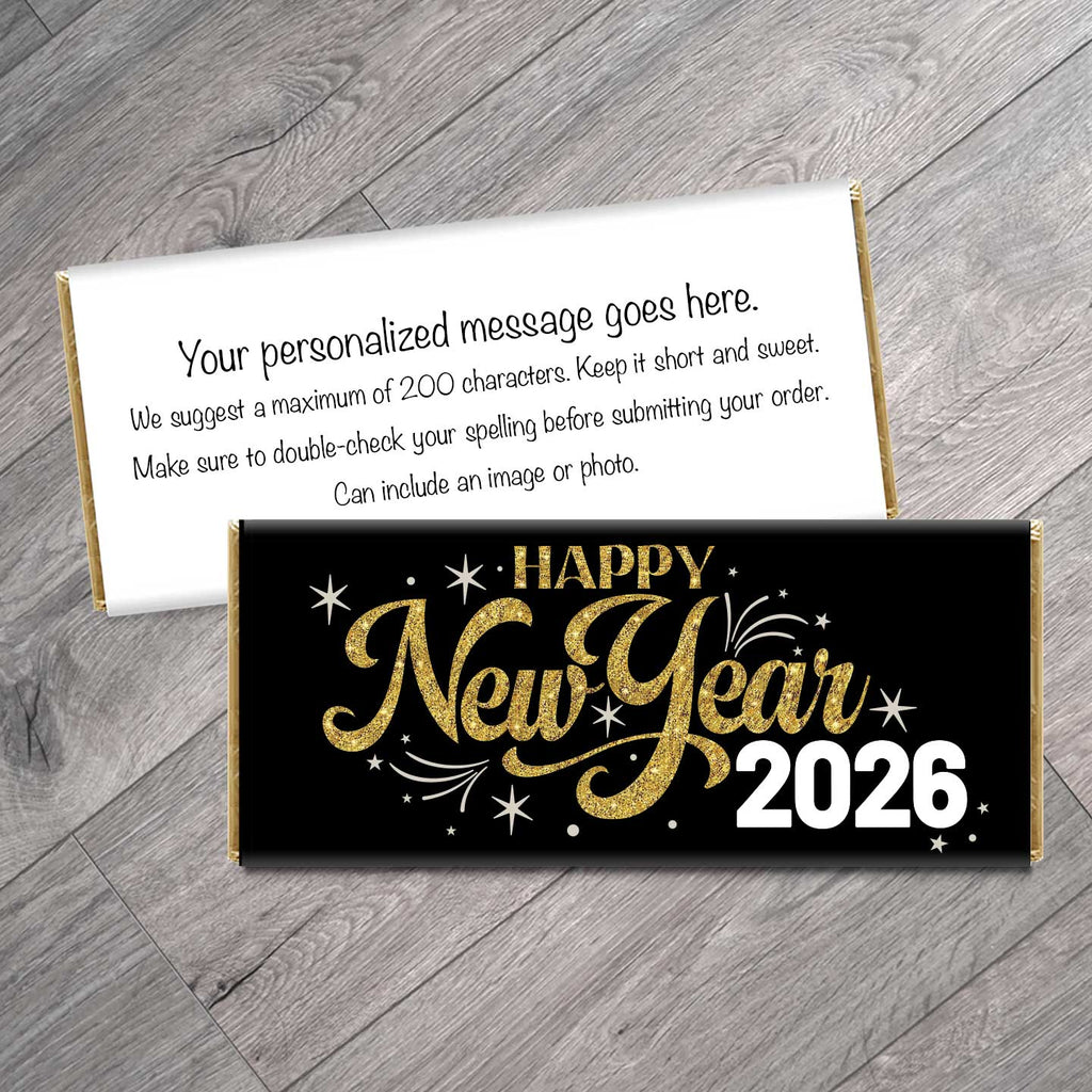 Happy New Year 2026 Candy Bar Wrappers