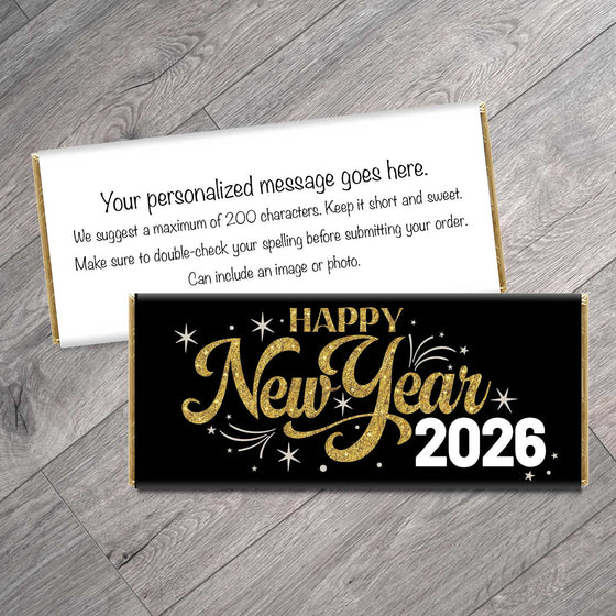 Happy New Year 2026 Candy Bar Wrappers