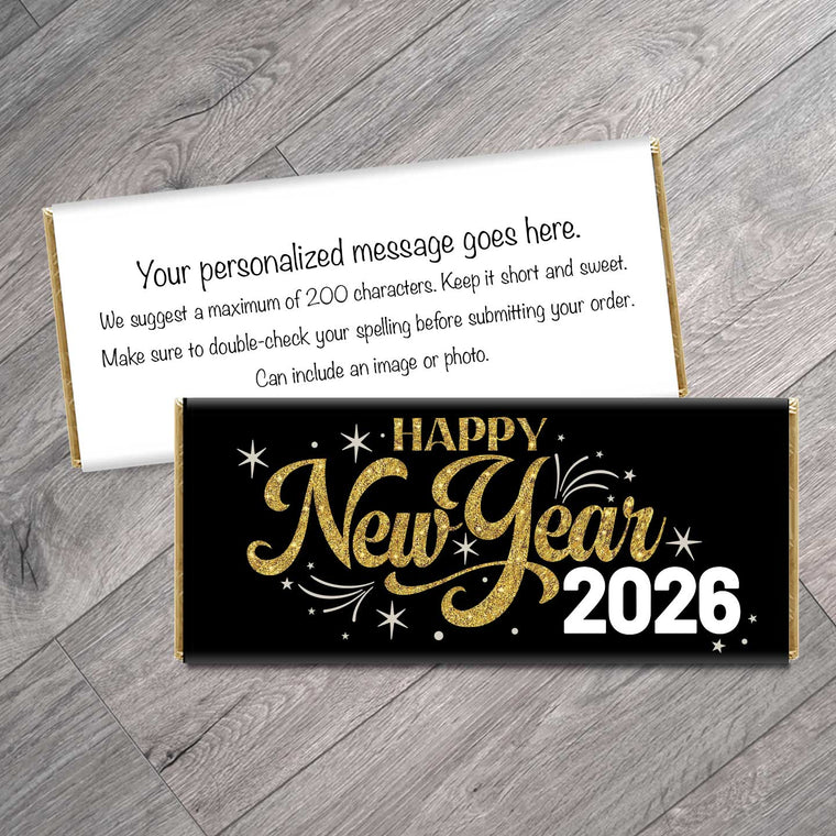 Happy New Year 2026 Candy Bar Wrappers