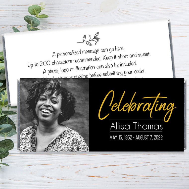 Celebrating with Photo Memorial Candy Bar Wrappers