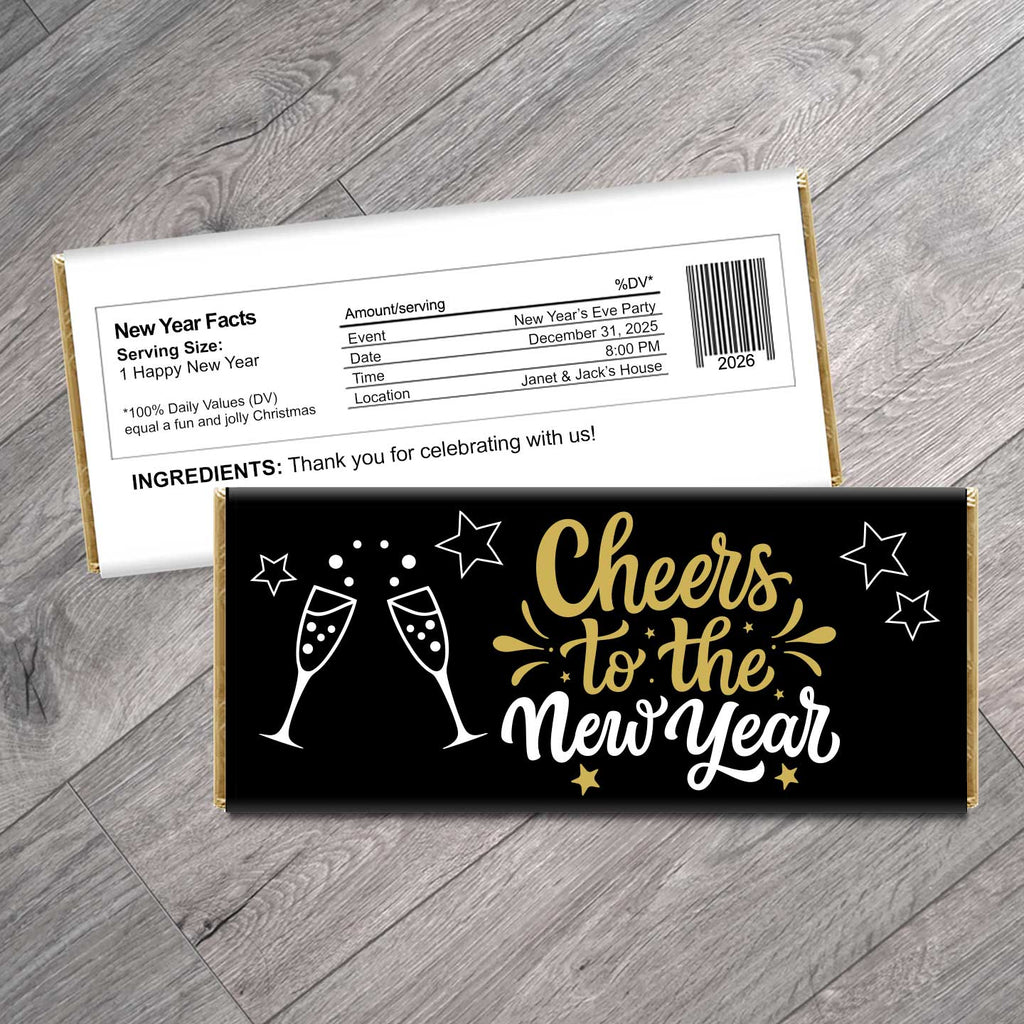 Cheers to the New Year! Candy Bar Wrappers