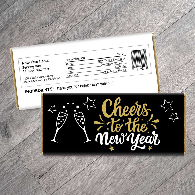 Cheers to the New Year! Candy Bar Wrappers