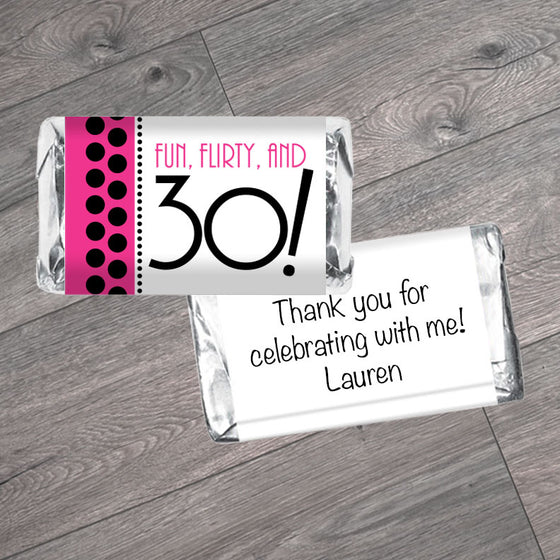 Set of 42 - Fun Flirty and 30, 40, 50 any age, Adult Birthday Mini Bar Wrappers