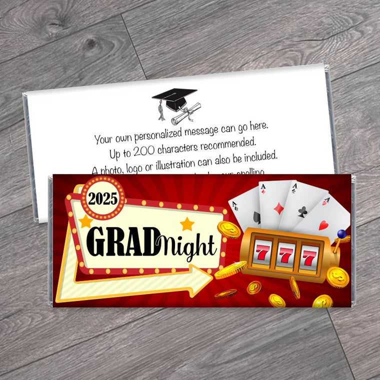 Grad Night Casino Themed Graduation Candy Bar Wrappers