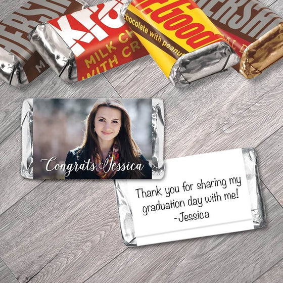 Photo Script Graduation Mini Bar Wrappers