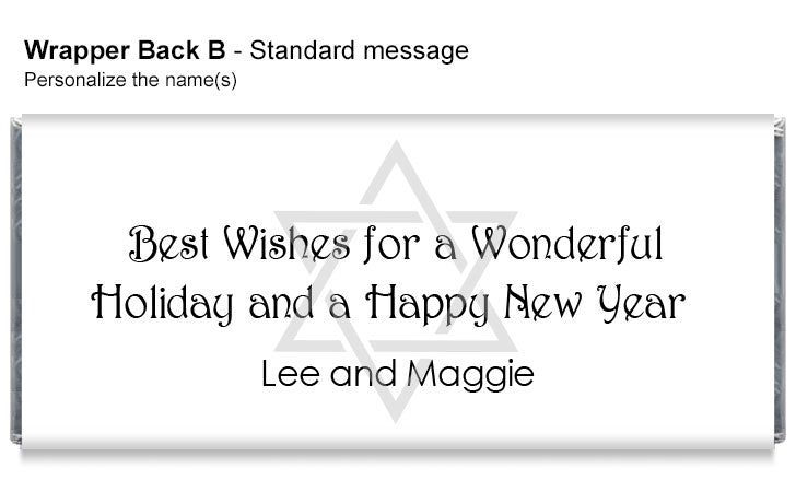 Hanukkah Candy Bar Wrappers with Gold Hanging Stars