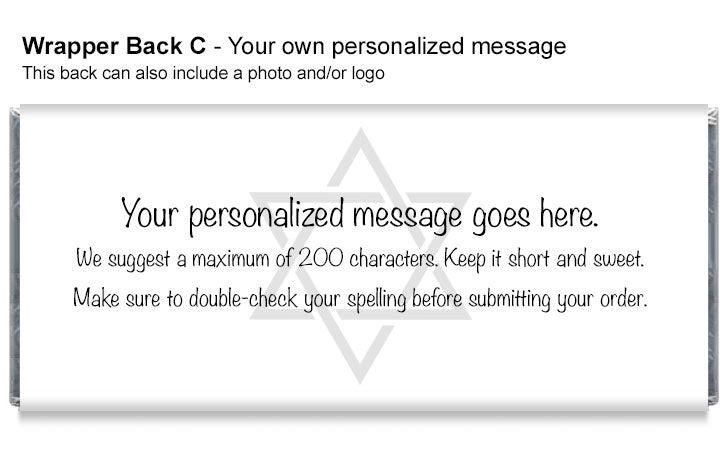 Hanukkah Candy Bar Wrappers with Gold Hanging Stars