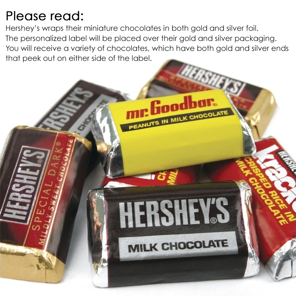 Set of 42 - Personalized with a Name, Silver or Gold Metallic Foil Labels