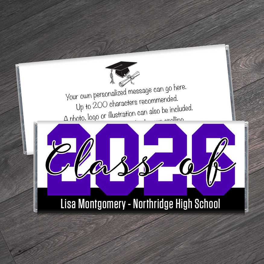 Large 2026 High School Graduation Candy Bar Wrappers