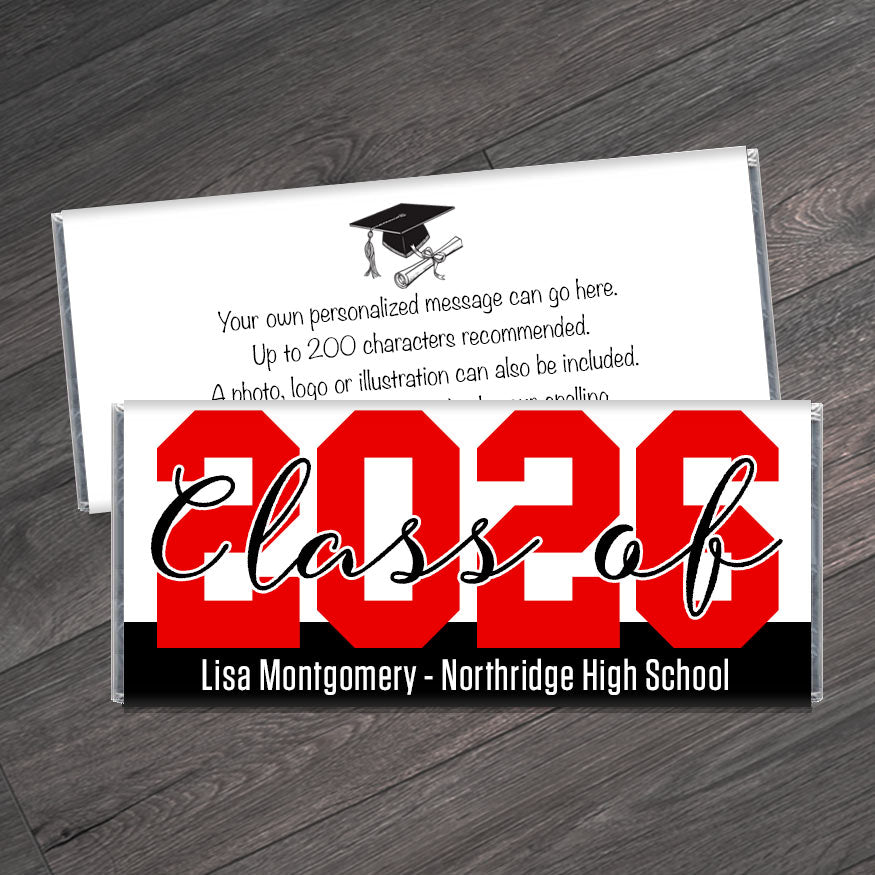 Large 2026 High School Graduation Candy Bar Wrappers