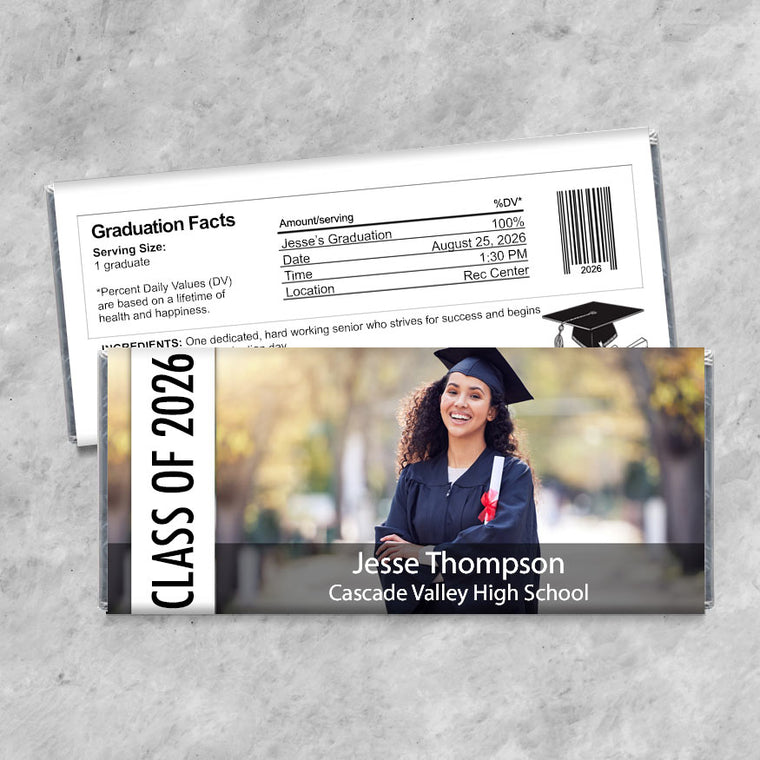 Class of 2026 Photo School Graduation Candy Bar Wrappers