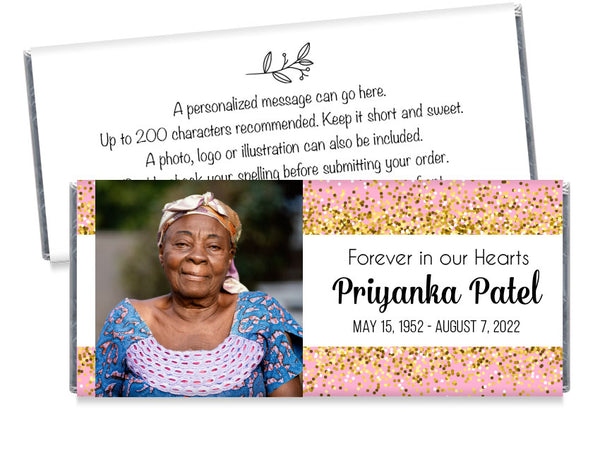 Memorial Forever in Our Hearts Glitter Wrappers with Photo ...