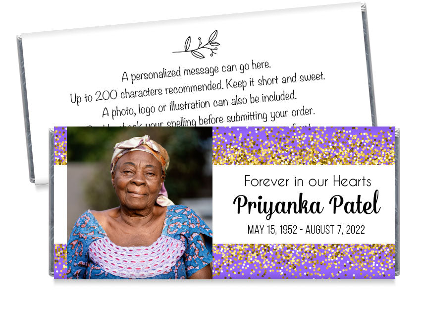 Memorial Forever in Our Hearts Glitter Wrappers with Photo