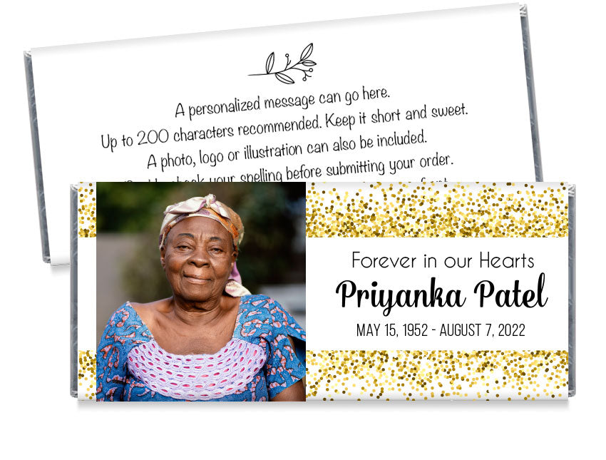 Memorial Forever in Our Hearts Glitter Wrappers with Photo