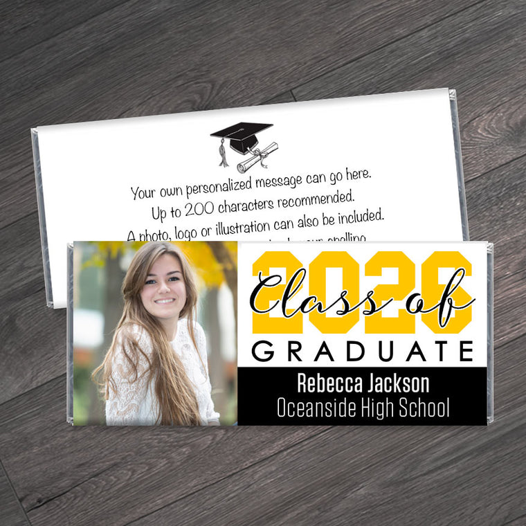 Class of 2026 Graduation Candy Bar Wrappers with Photo