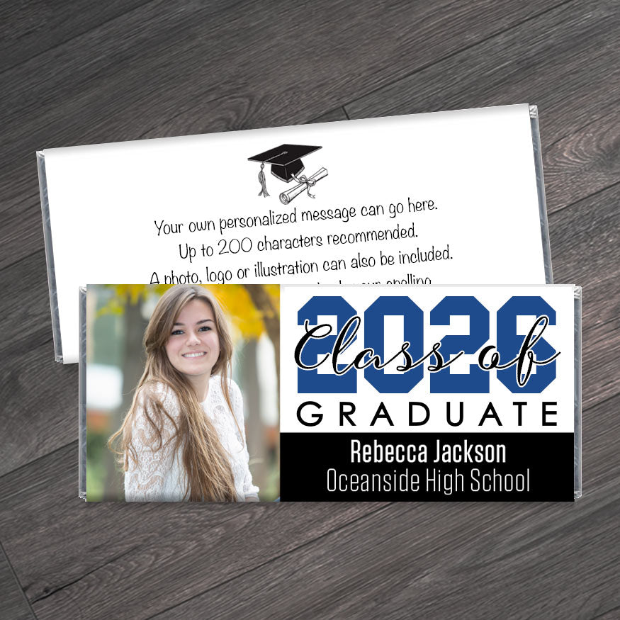 Class of 2026 Graduation Candy Bar Wrappers with Photo