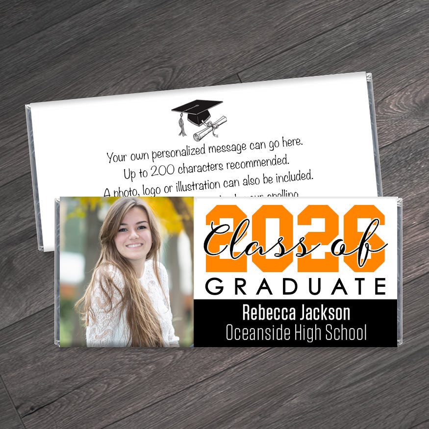Class of 2026 Graduation Candy Bar Wrappers with Photo
