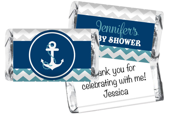 Nautical Anchor Boy Baby Shower Mini Bar Wrappers