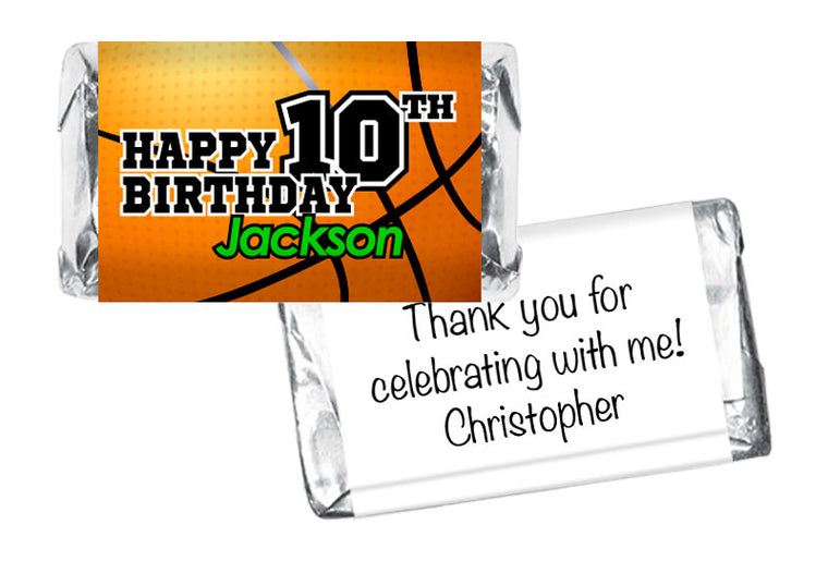 Basketball Boy Birthday Mini Bar Wrappers
