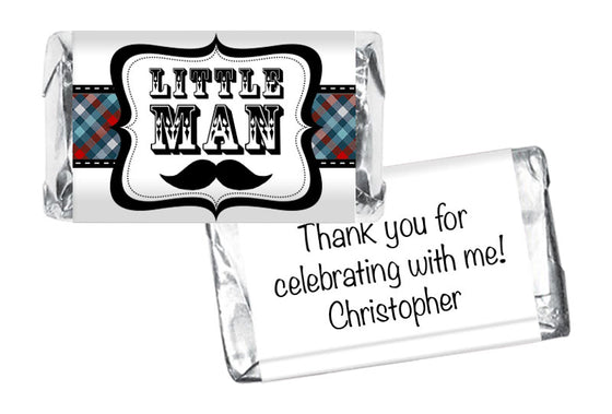 Little Man Boy Birthday Mini Bar Wrappers