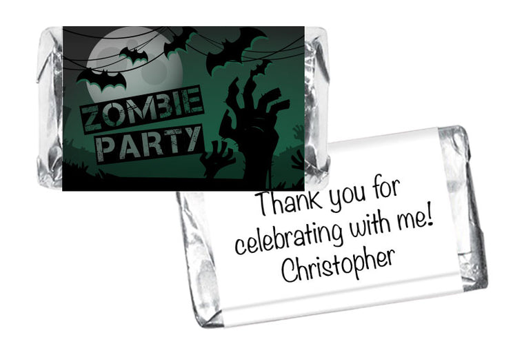 Zombie Party Boy Birthday Mini Bar Wrappers