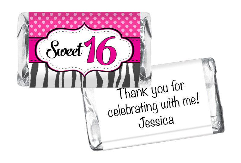 Sweet 16 Girl Birthday Mini Bar Wrappers