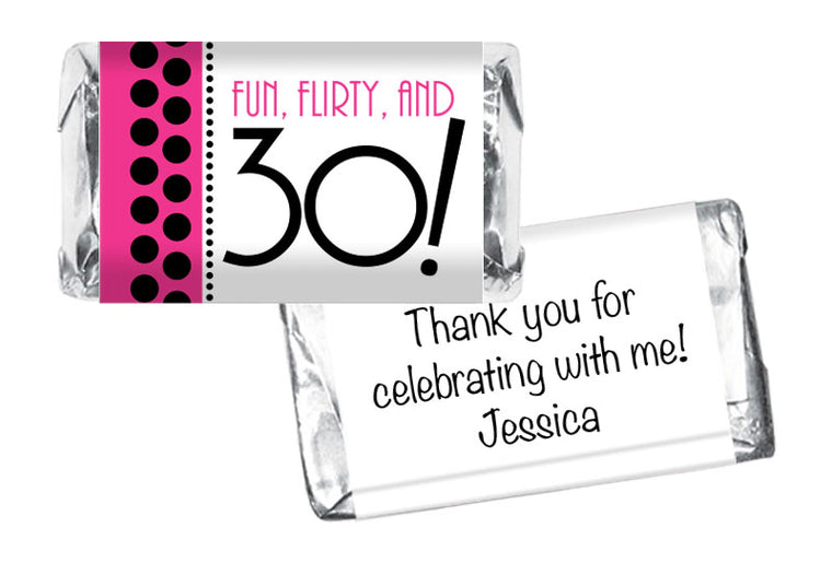 Fun Flirty and 30, 40, 50 any age Adult Birthday Mini Bar Wrappers