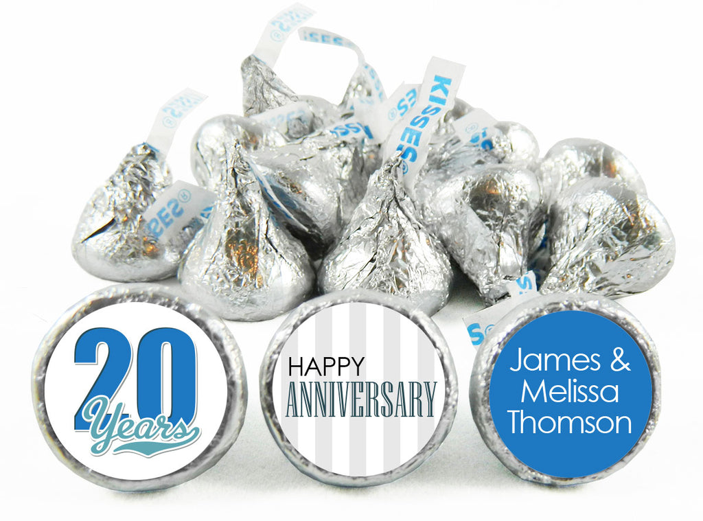 Happy Anniversary Stripes Labels for Hershey's Kisses