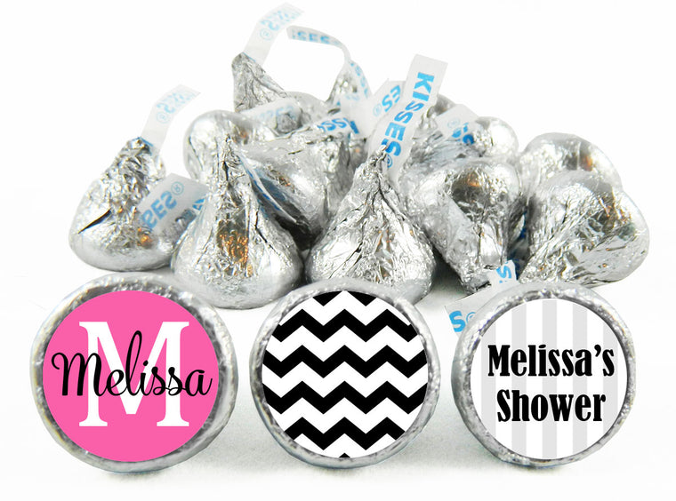 Mongram Bridal Shower Labels for Hershey's Kisses