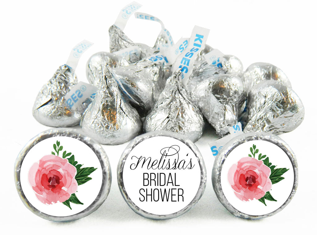 Roses Script Bridal Shower Labels for Hershey's Kisses