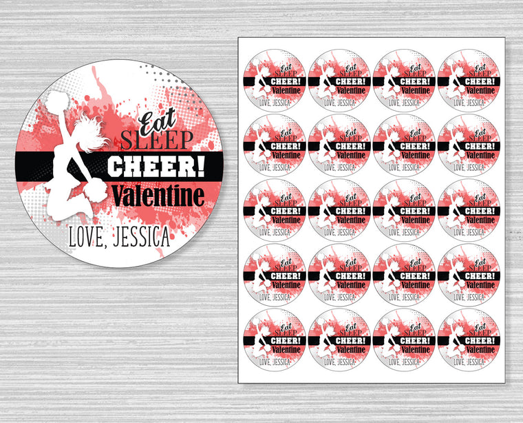 Eat Sleep Cheer Valentine's Day Stickers