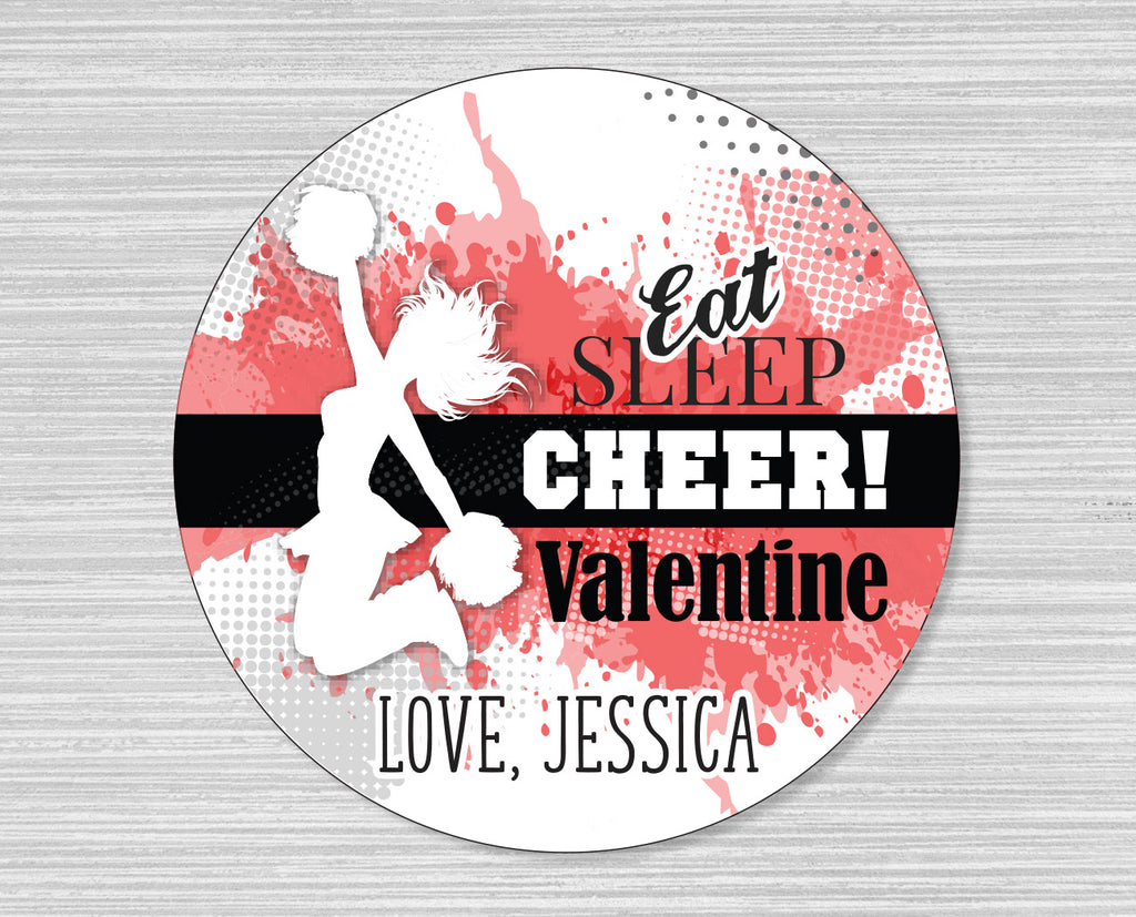 Eat Sleep Cheer Valentine's Day Stickers