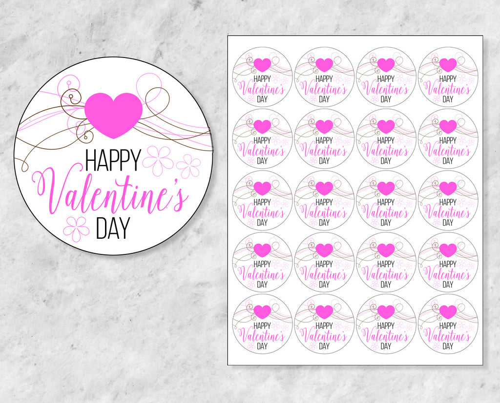 Swirly Hearts Valentine's Day Stickers