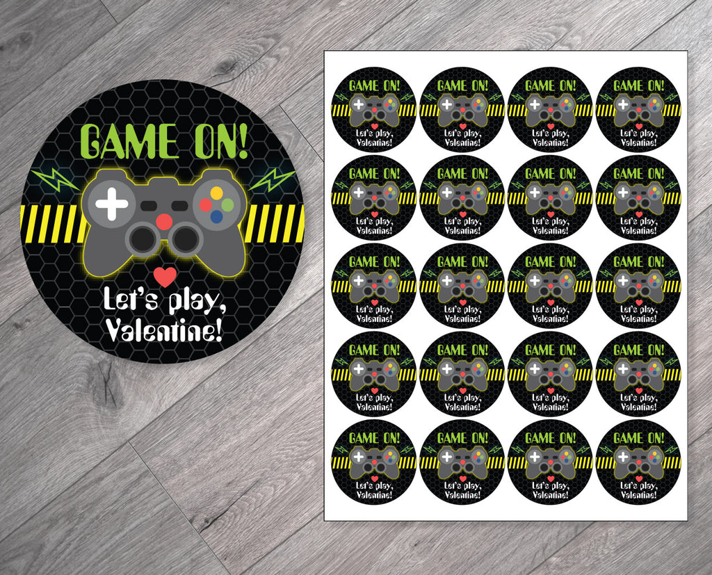 Game On! Personalized Valentine's Day Stickers