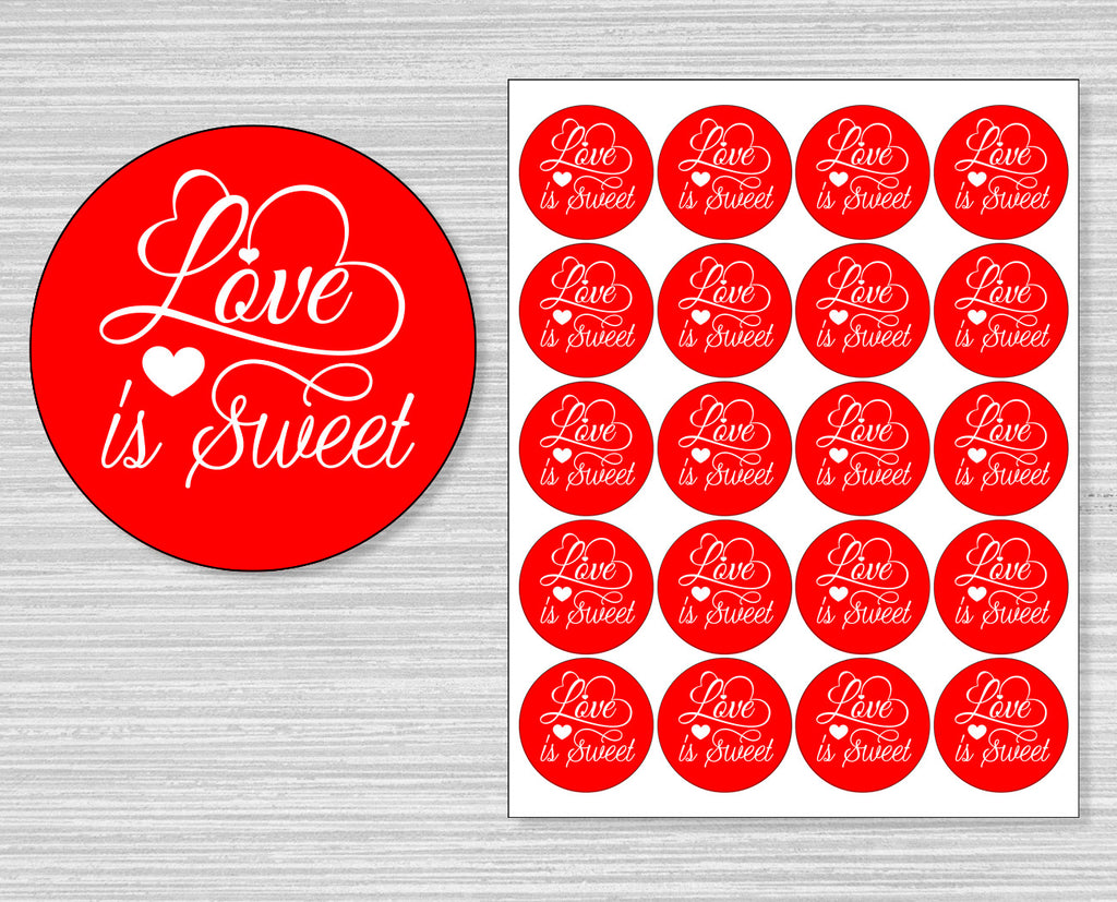 Red Love is Sweet Valentine's Day Stickers
