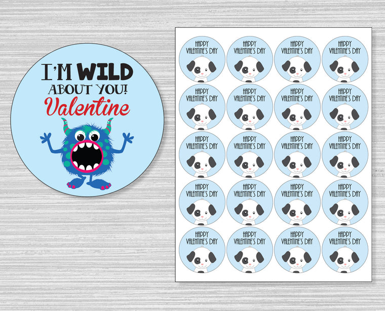 I'm Wild About You Valentine's Day Stickers