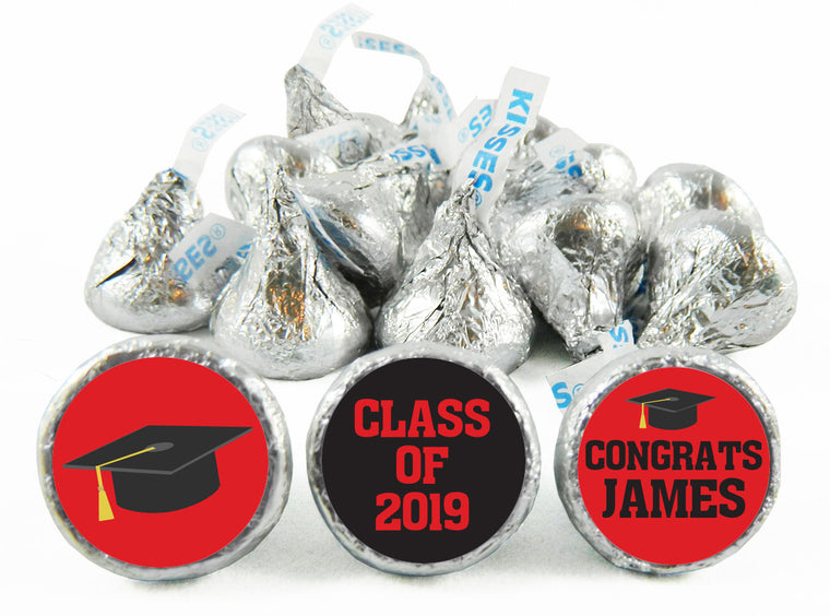 Grad Hat Graduation Labels for Hershey's Kisses