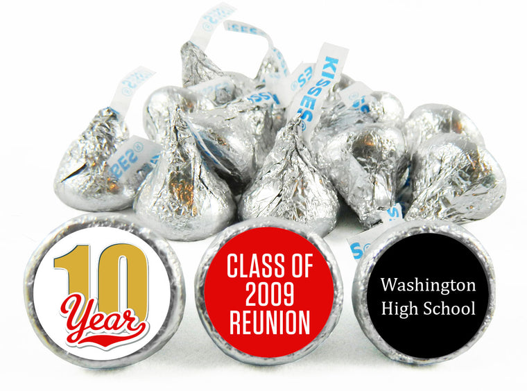 Celebrating 10, 20, 30, 40, 50 any Year Reunion Labels for Hershey's Kisses