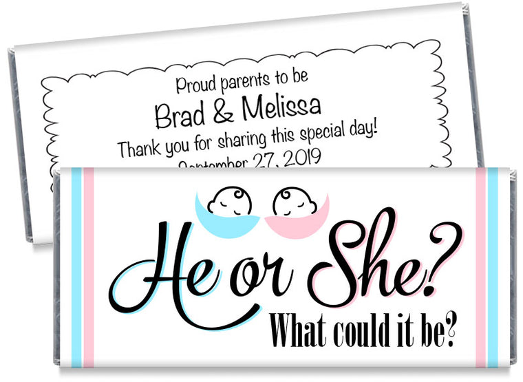 What Could it Be? Gender Reveal Party Candy Bar Wrappers