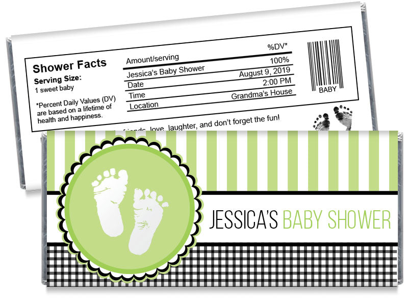 Sweet Baby Feet Boy Baby Shower Candy Bar Wrappers