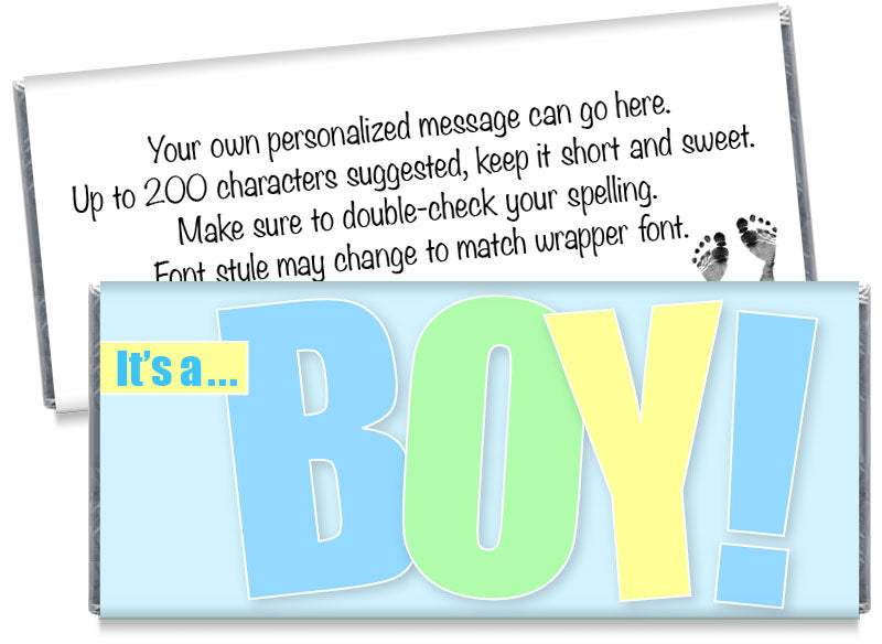 Pastel It's a BOY! Baby Shower Candy Bar Wrappers