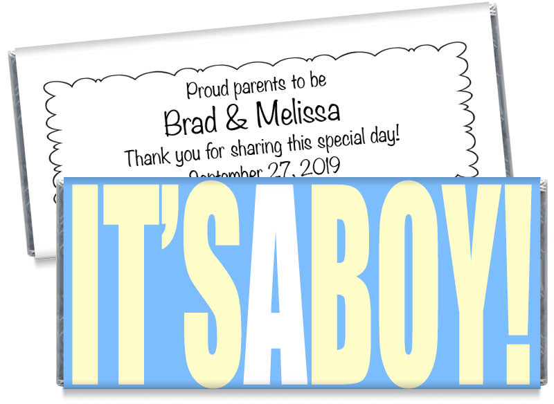 IT'S A BOY! Baby Shower Candy Bar Wrappers
