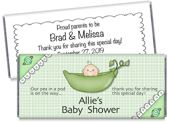 Sweetpea Boy Baby Shower Candy Bar Wrappers