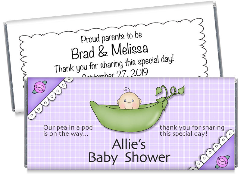 Sweetpea Girl Baby Shower Candy Bar Wrappers