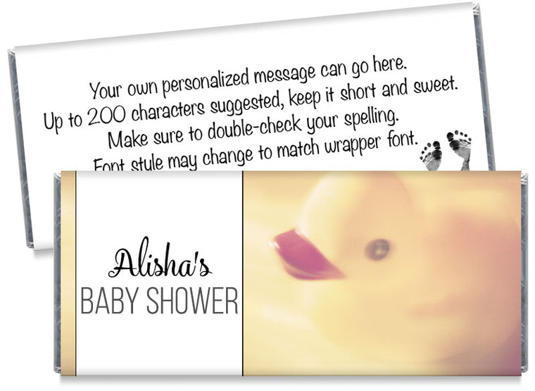Rubber Ducky Baby Shower Candy Bar Wrappers