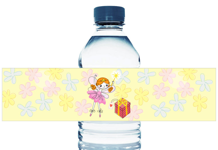 Dancing Fairy Girl Birthday Water Bottle Labels
