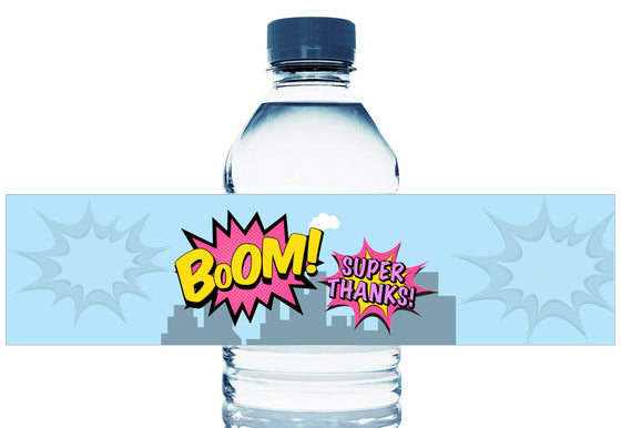 Super Girl Birthday Water Bottle Labels