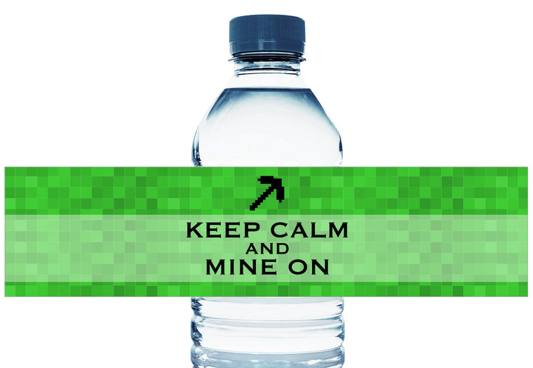 Keep Calm Mine On Personalized Boy Birthday Water Bottle Labels