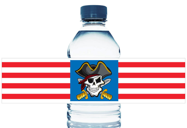 Pirate Party Boy Birthday Personalized Water Bottle Labels